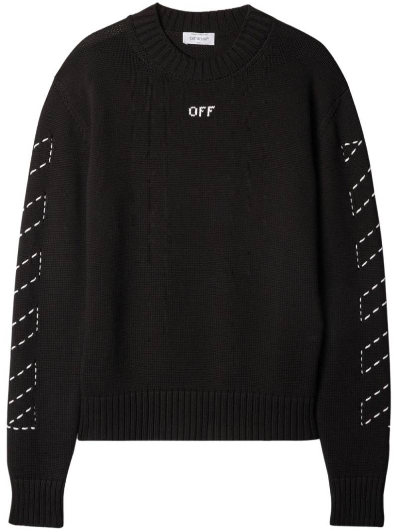 Off-White Arrows-embroidery crew-neck jumper - Black von Off-White