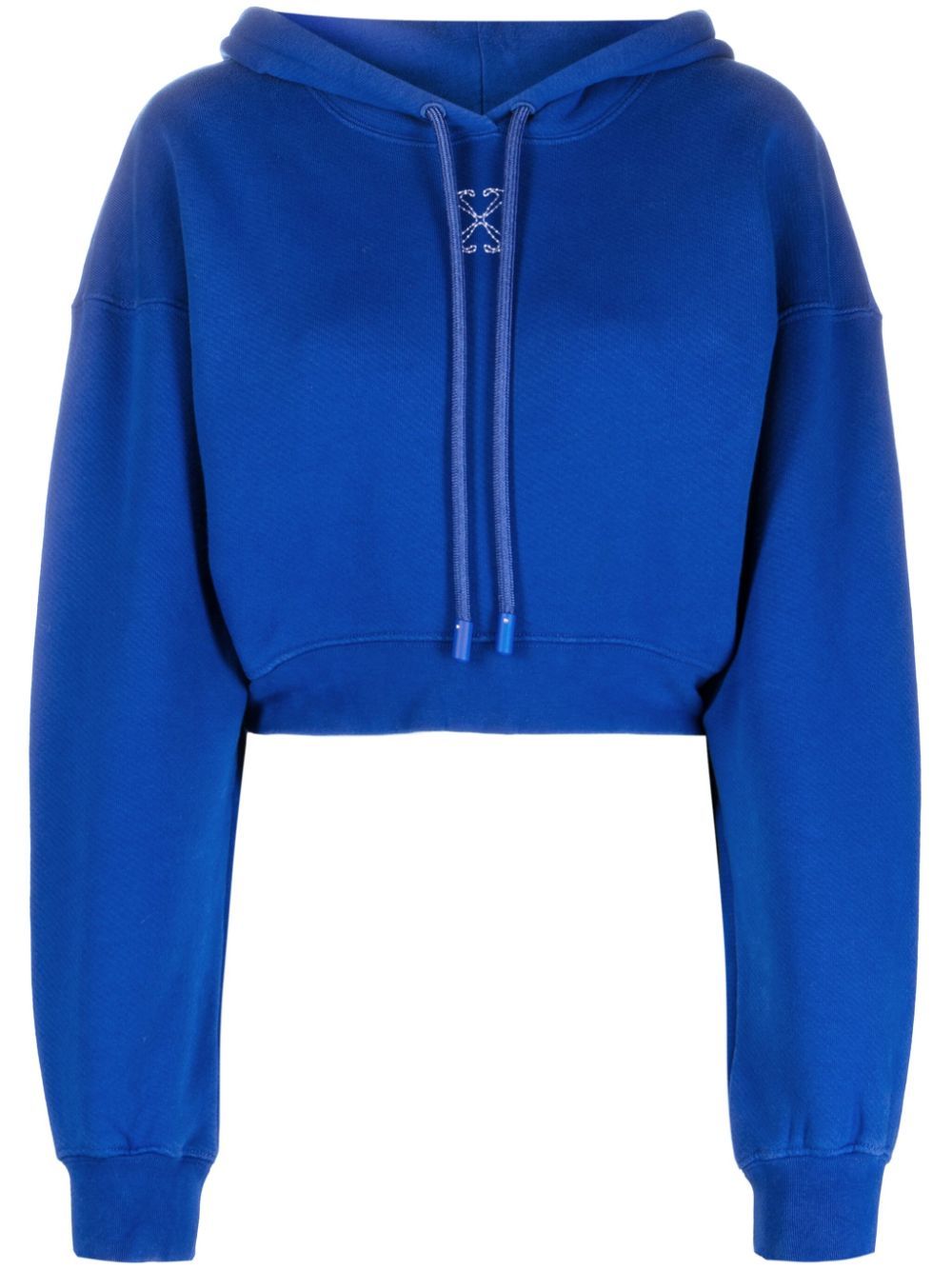 Off-White Arrows-motif cropped cotton sweatshirt - Blue von Off-White