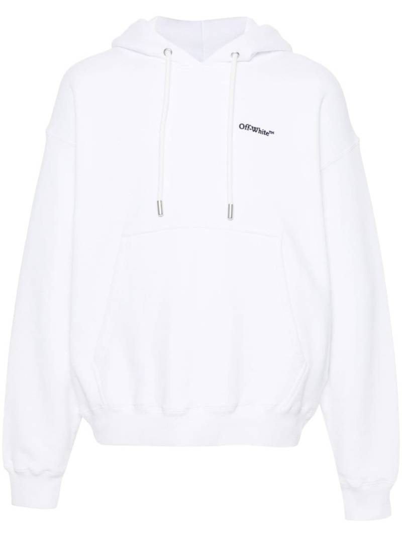 Off-White logo-embroidered organic cotton hoodie von Off-White