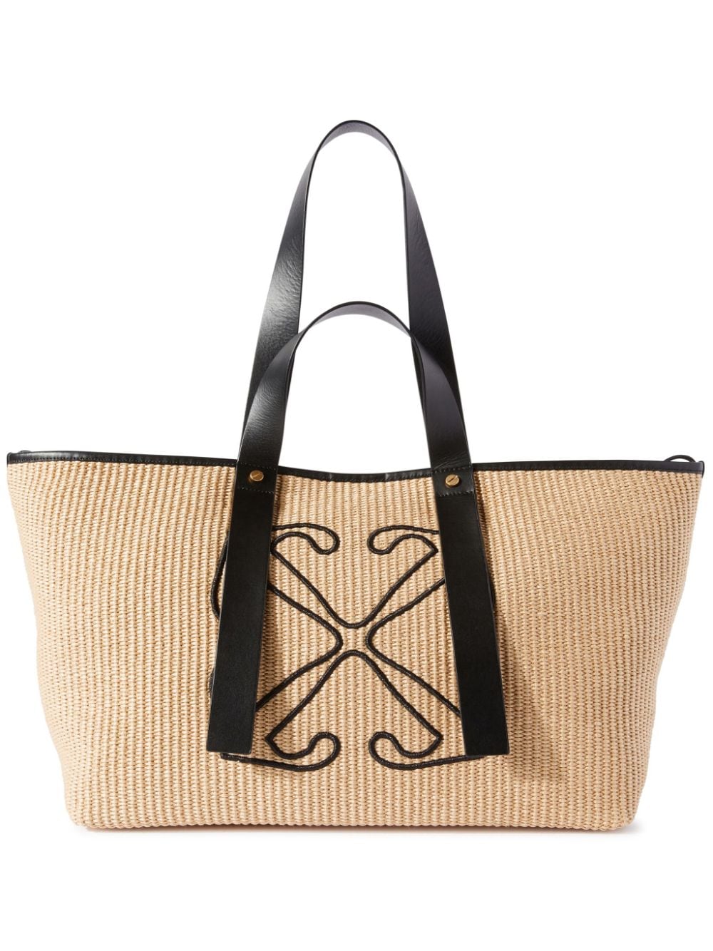 Off-White Arrows raffia tote bag - Neutrals von Off-White