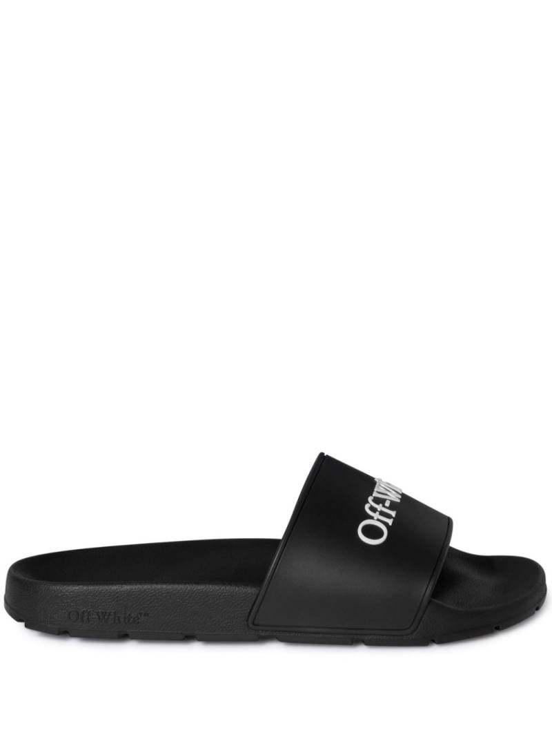 Off-White Bookish logo-print slides - Black von Off-White