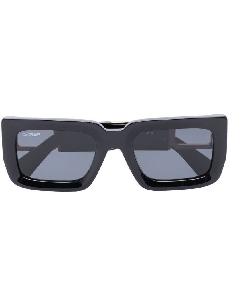 Off-White Eyewear Boston logo-plaque sunglasses - Black von Off-White Eyewear