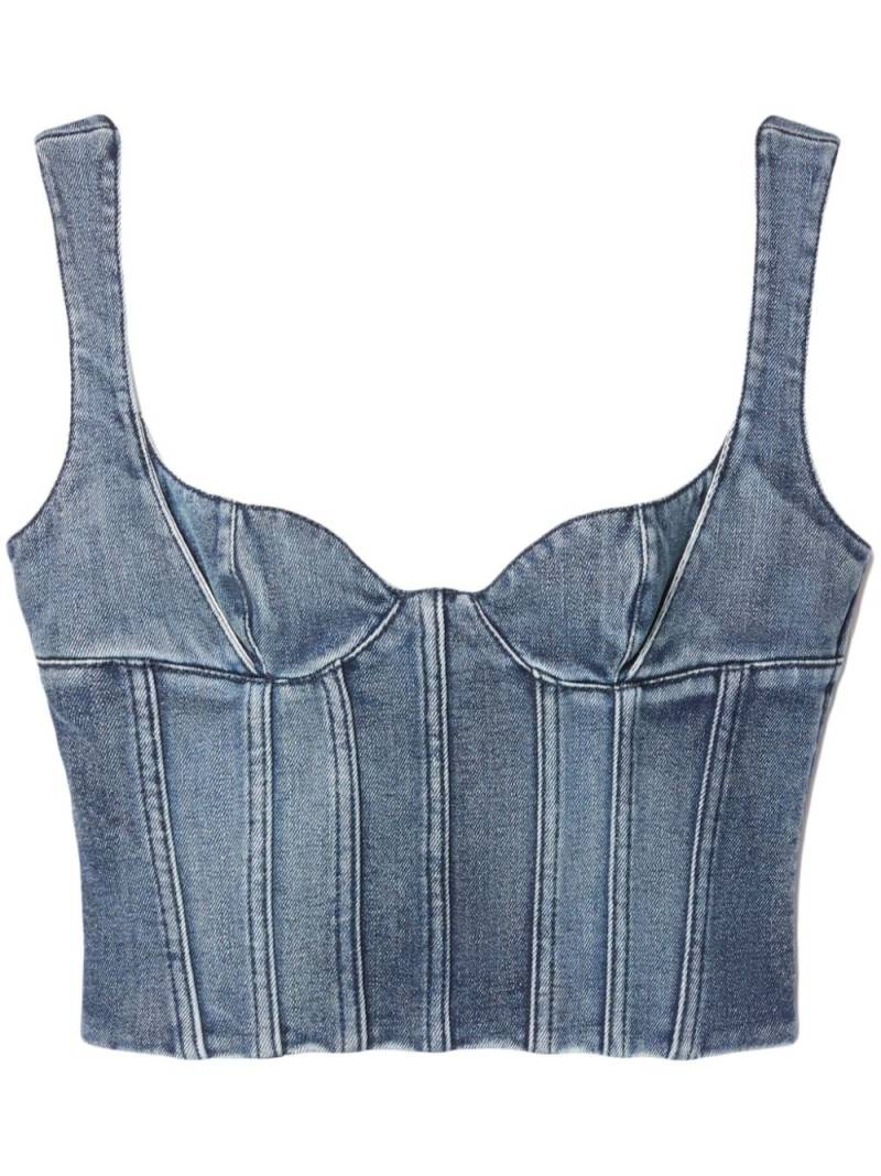 Off-White Bustier denim cropped top - Blue von Off-White