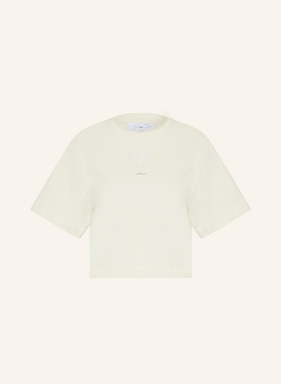 Off-White Cropped-Shirt Mit Schmucksteinen beige von Off-White