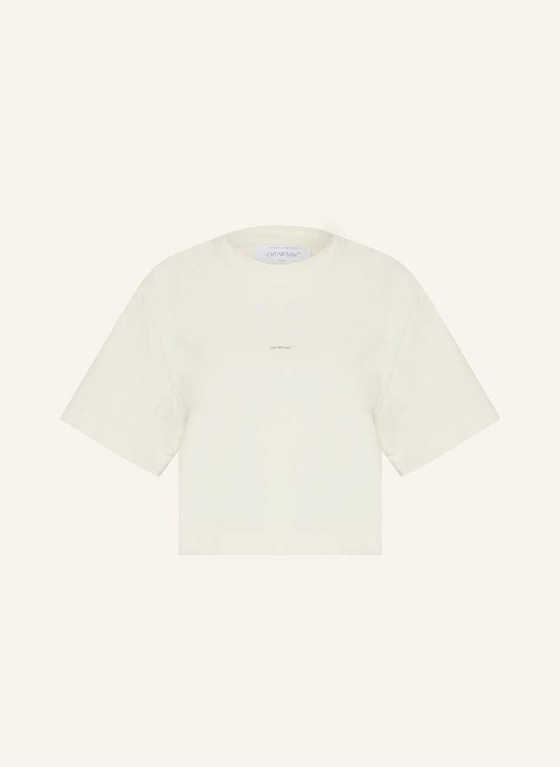 Off-White Cropped-Shirt Mit Schmucksteinen beige von Off-White