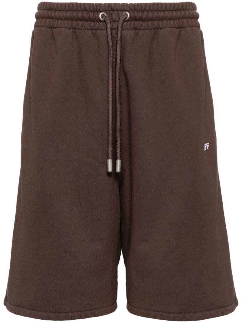 Off-White Diag-stripe cotton track shorts - Brown von Off-White