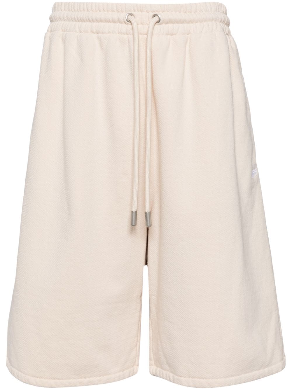 Off-White Diag-stripe cotton track shorts - Neutrals