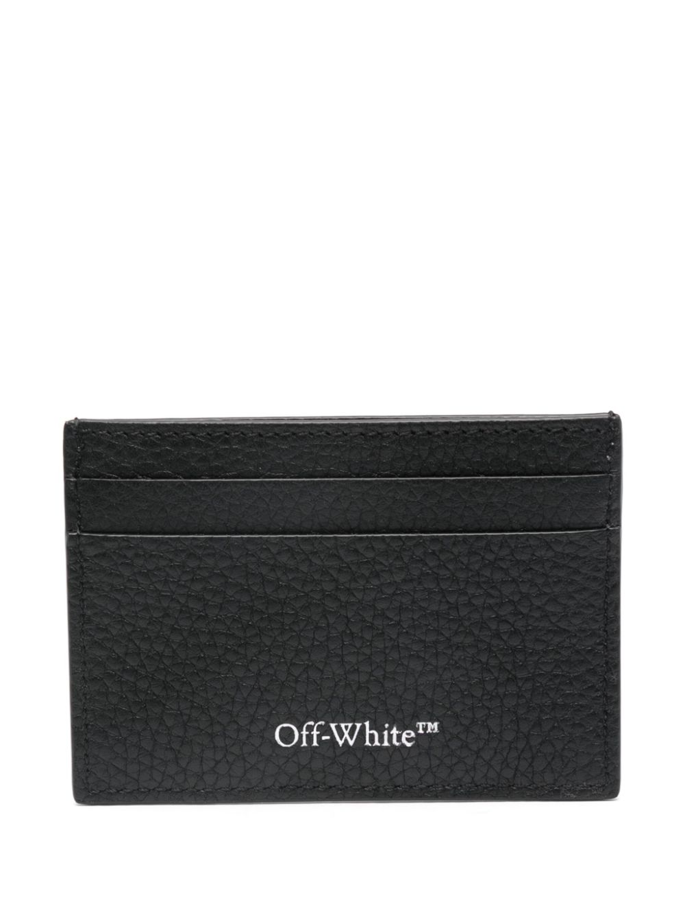 Off-White Diag-stripe leather cardholder - Black von Off-White