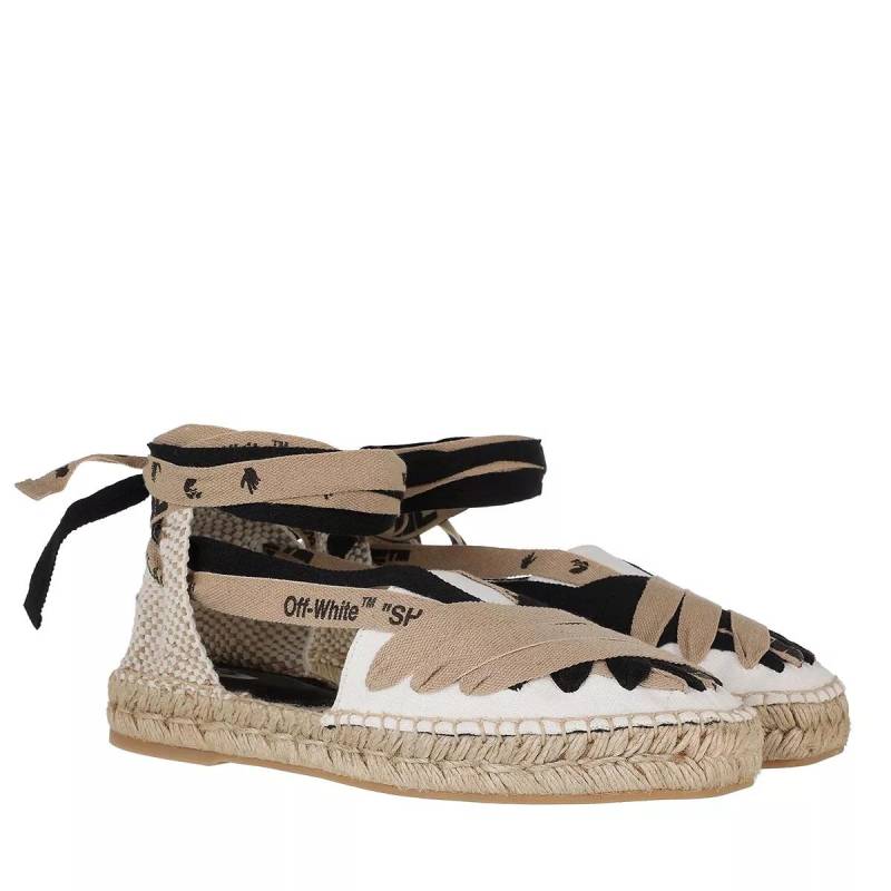 Off-White Espadrilles - Logo Laces Flat Espadrillas - Gr. 37 (EU) - in Beige - für Damen von Off-White