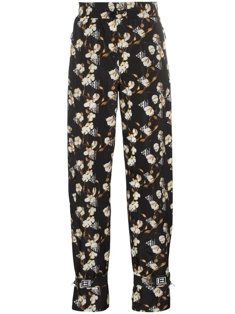 Off-White Floral Design Jogger Pants "Black" von Off-White