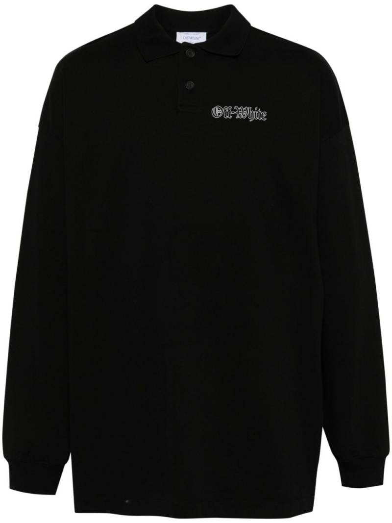 Off-White Gang-print polo shirt - Black von Off-White