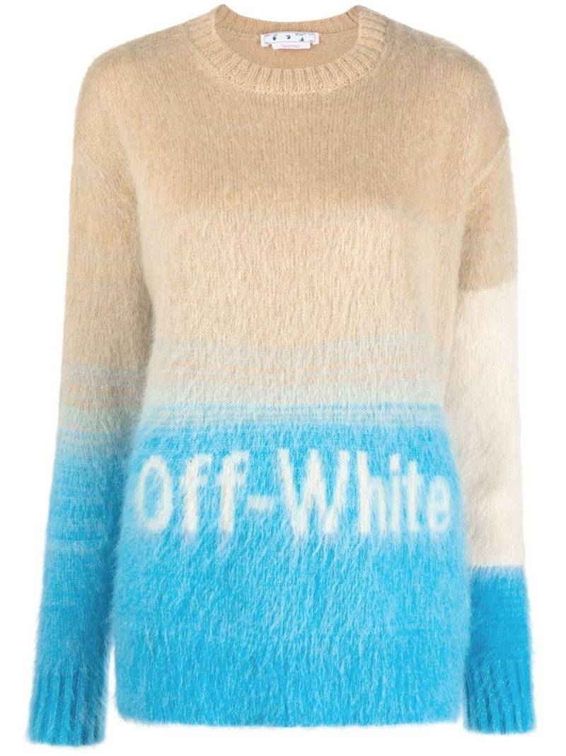 Off-White Helvetica intarsia-knit jumper - Neutrals von Off-White