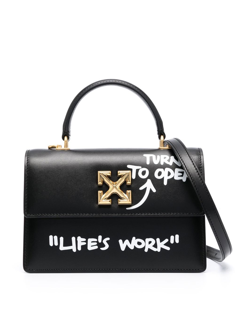 Off-White Jitney 1.4 leather tote bag - Black von Off-White