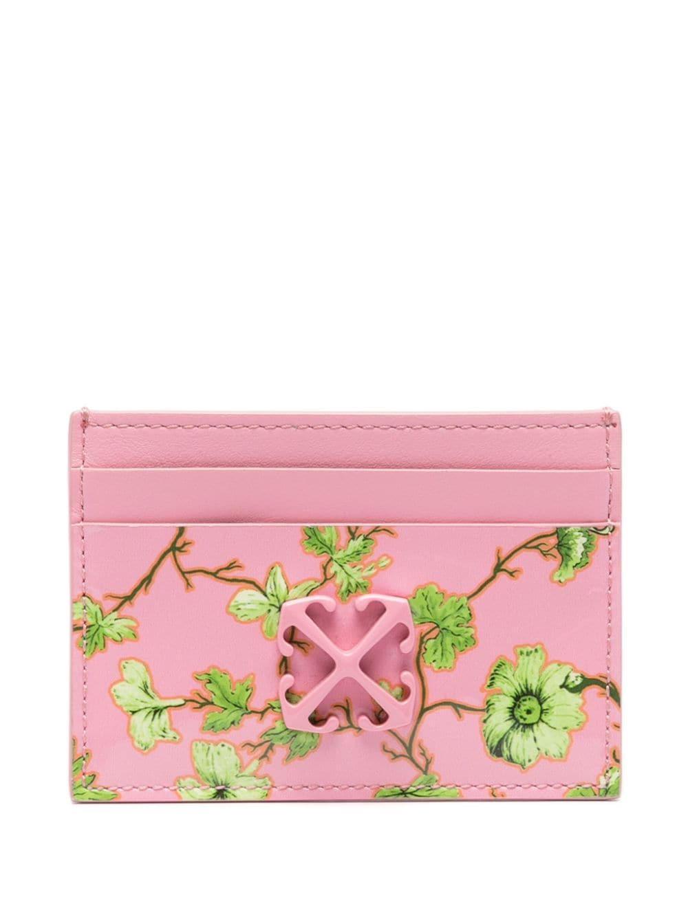 Off-White Jitney leather cardholder - Pink von Off-White