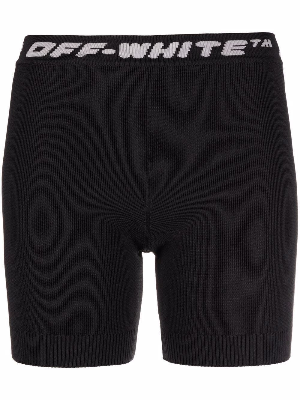 Off-White logo-waistband sports shorts - Black von Off-White