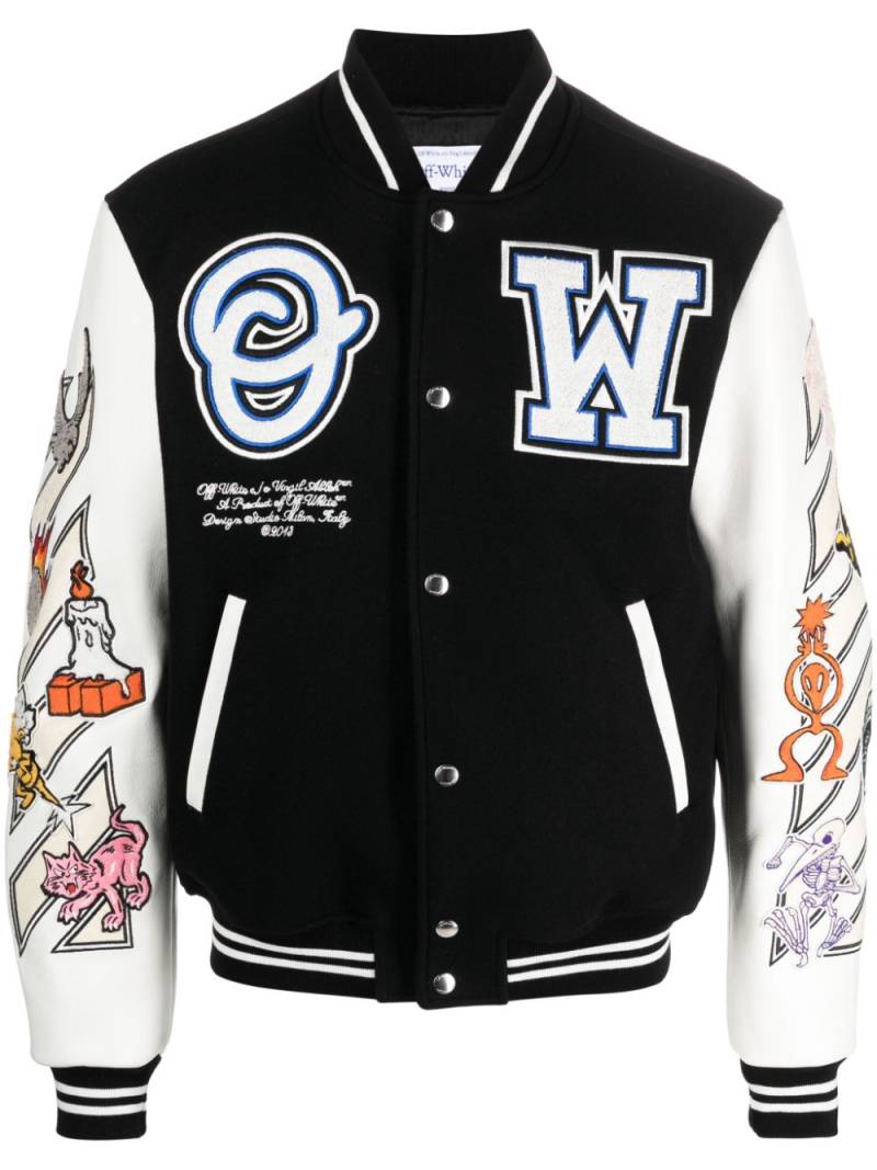 Off-White Logic Patch varsity jacket - Black von Off-White