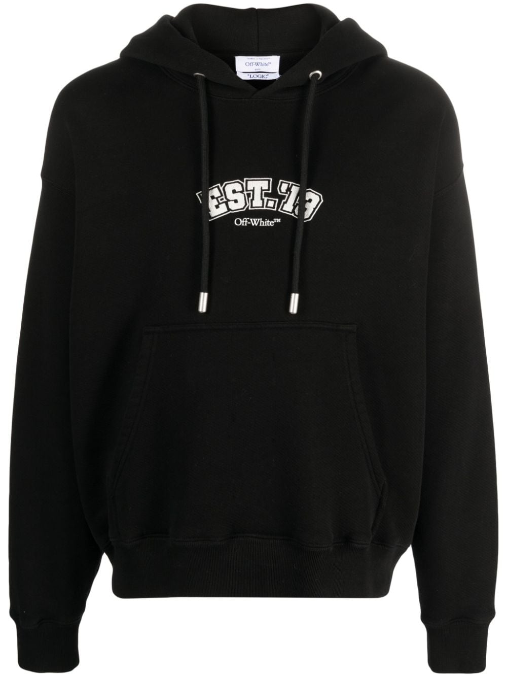 Off-White Logic cotton hoodie - Black von Off-White