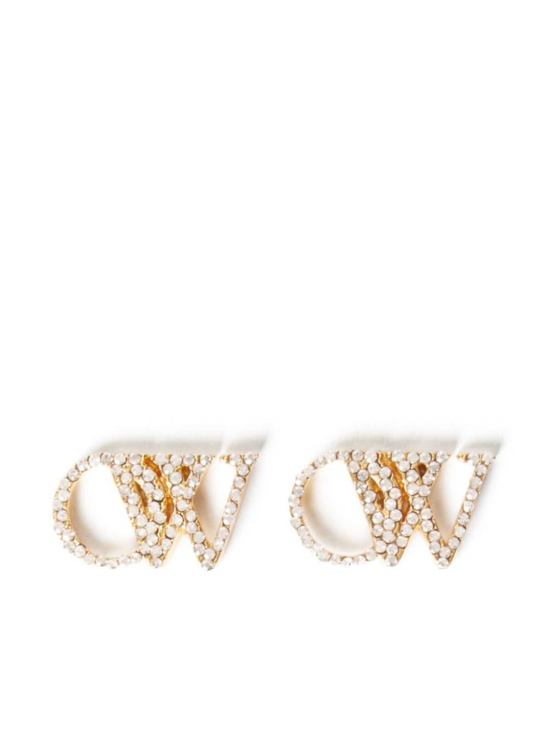 Off-White OW crystal stud earrings - Gold von Off-White