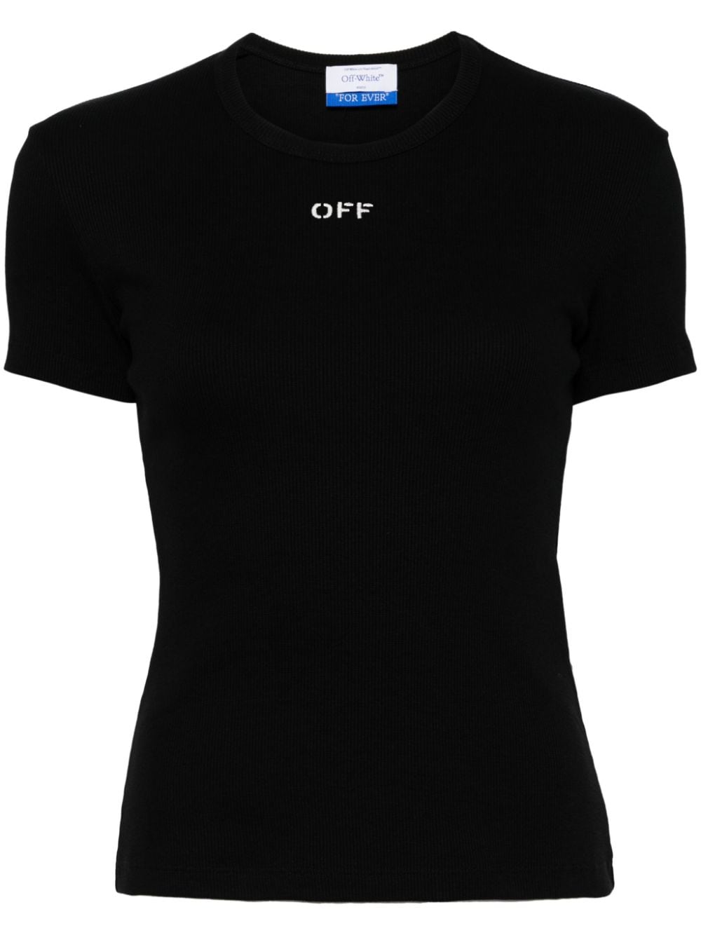 Off-White Off-embroidered ribbed t-shirt - Black von Off-White