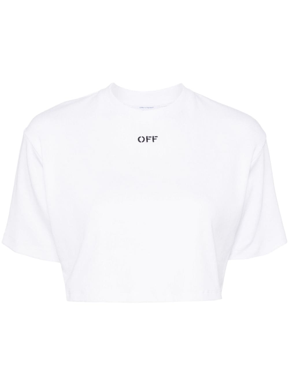 Off-White Off-embroidered ribbed t-shirt von Off-White