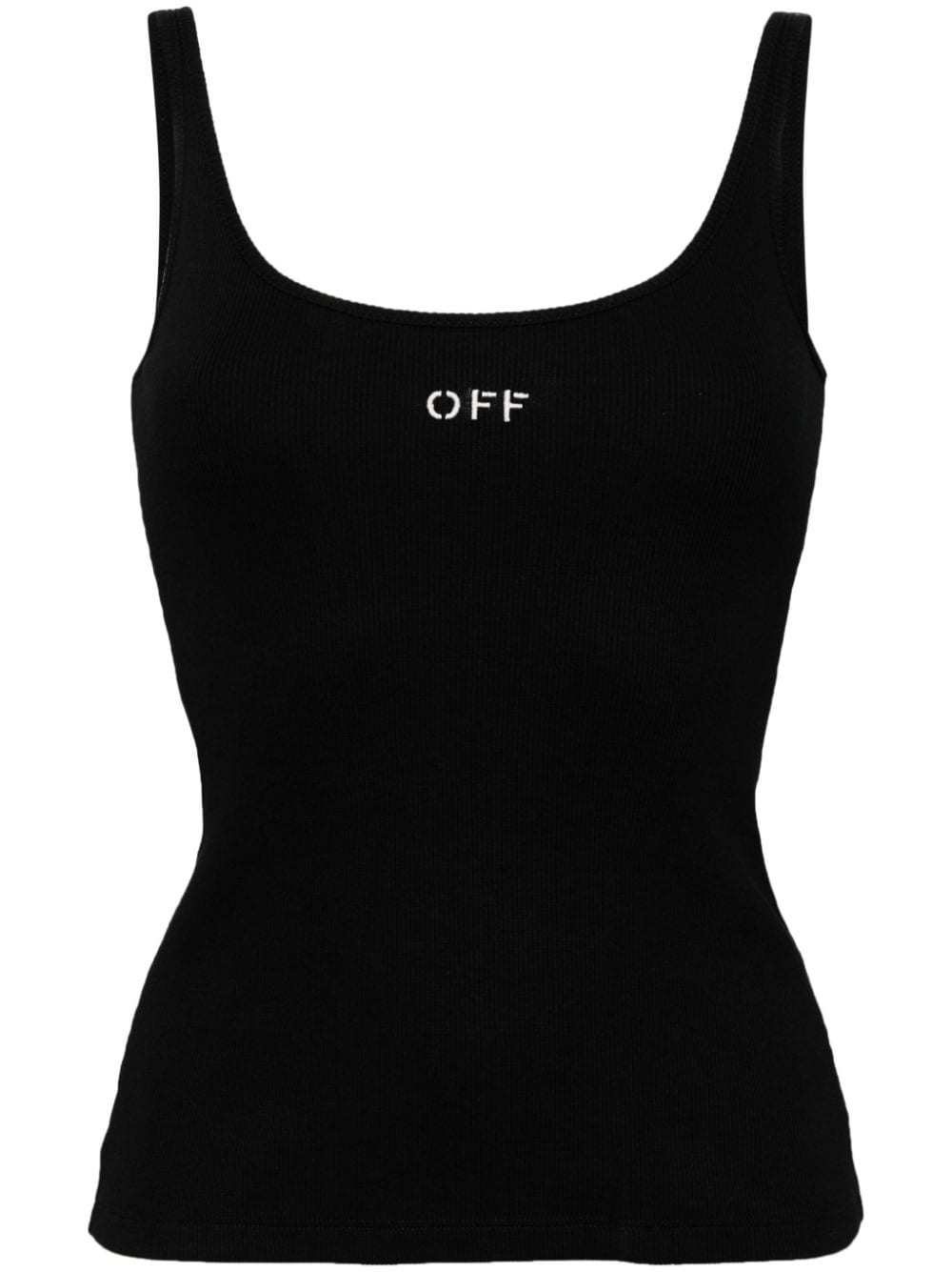 Off-White Off-embroidered ribbed tank top - Black von Off-White