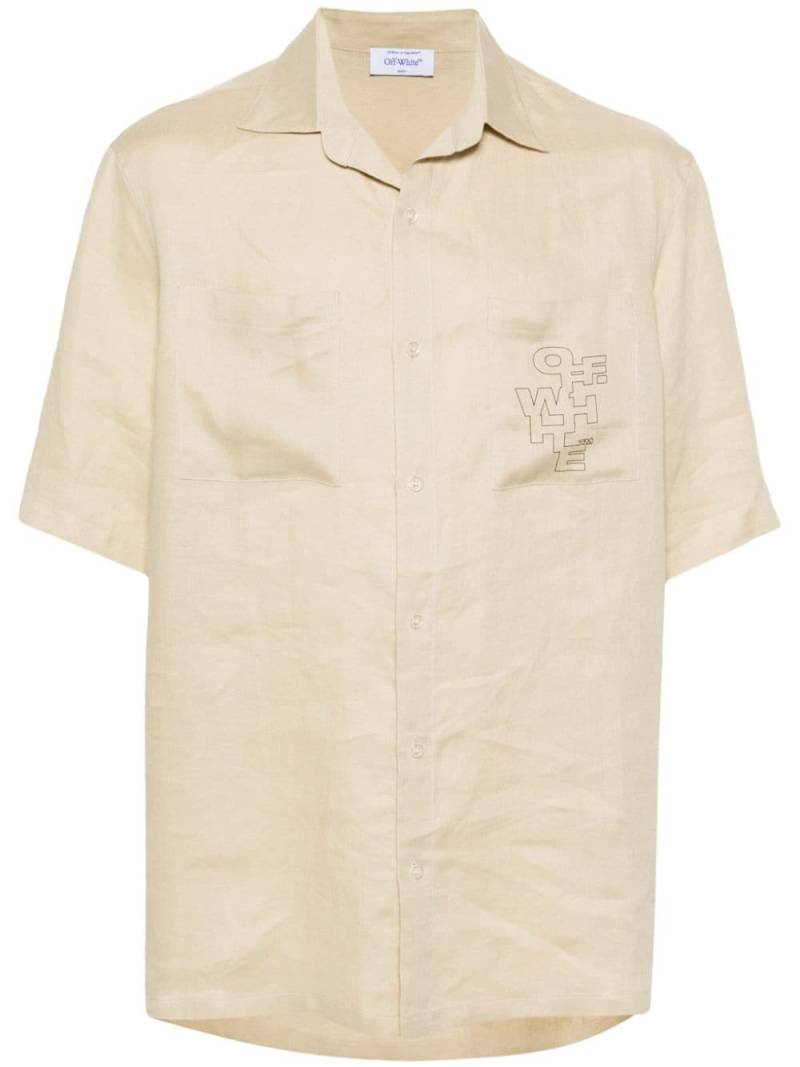 Off-White Outline Arrow linen shirt - Neutrals von Off-White