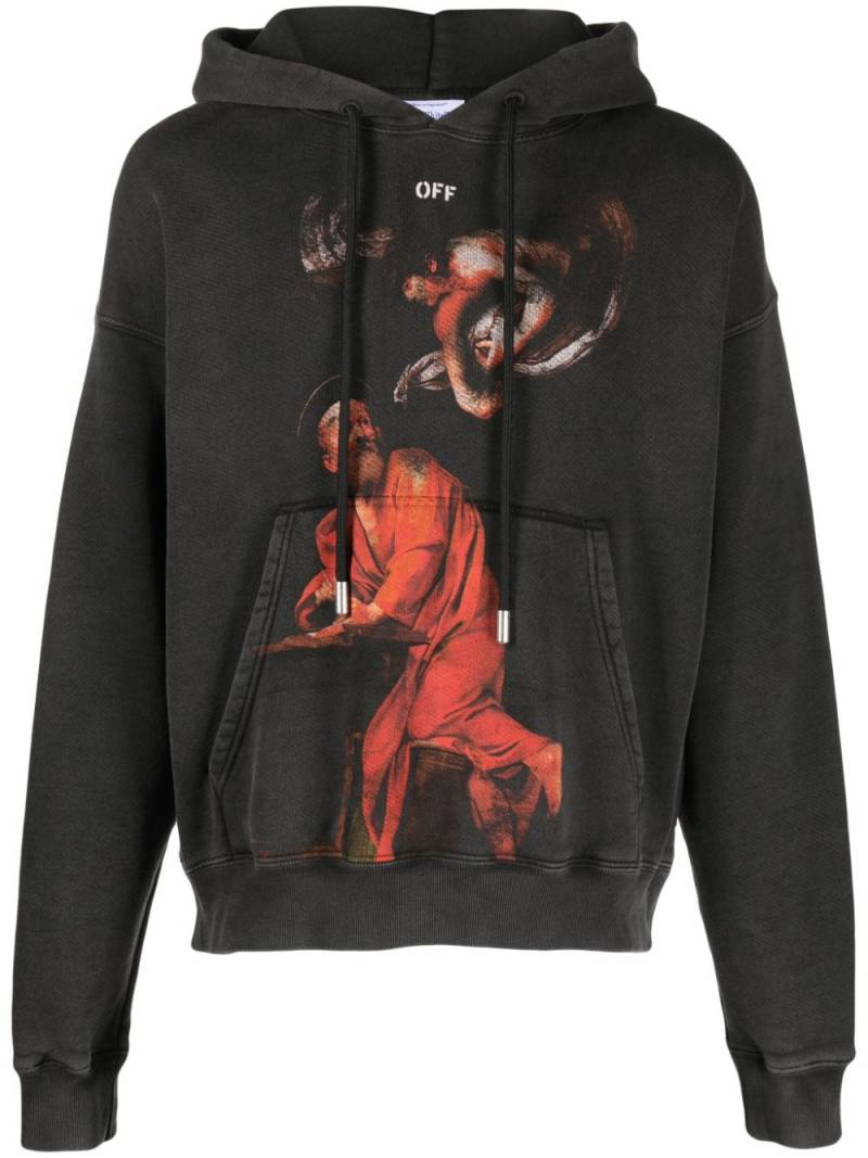 Off-White Saint Matthew-print cotton hoodie - Black von Off-White