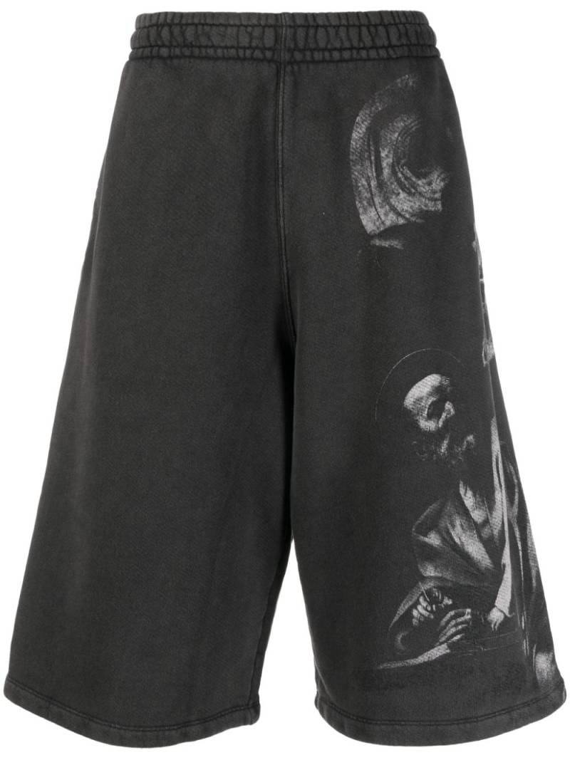 Off-White Saint Matthew-print track shorts - Black von Off-White