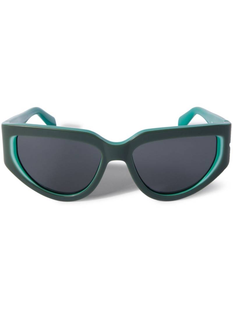 Off-White Eyewear Seward logo-print sunglasses - Green von Off-White Eyewear