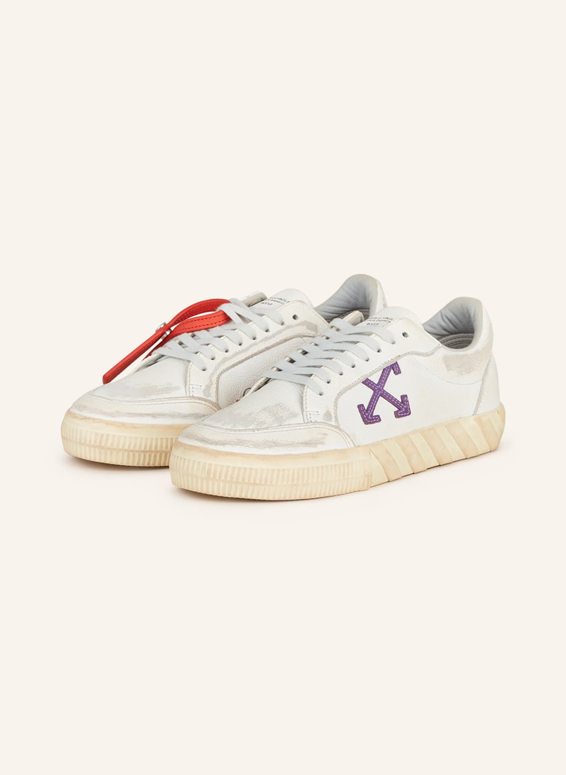 Off-White Sneaker Low Vulcanized Distressed weiss von Off-White