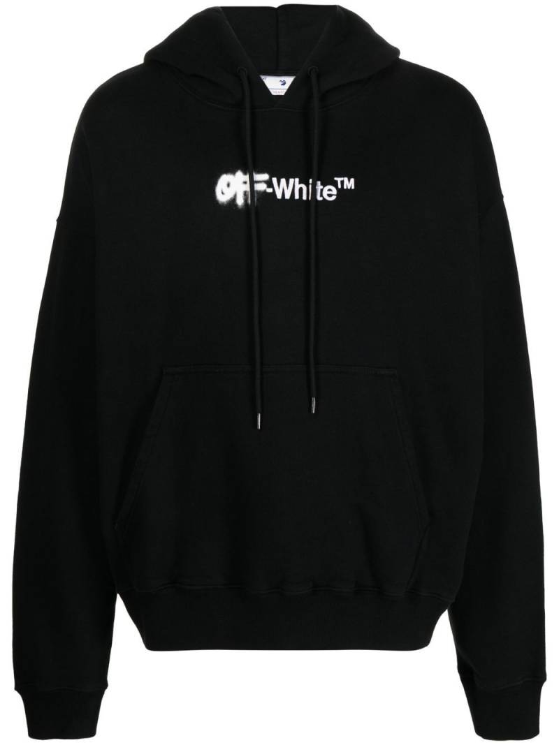 Off-White Spray Helvetica logo-embroidered hoodie - Black von Off-White