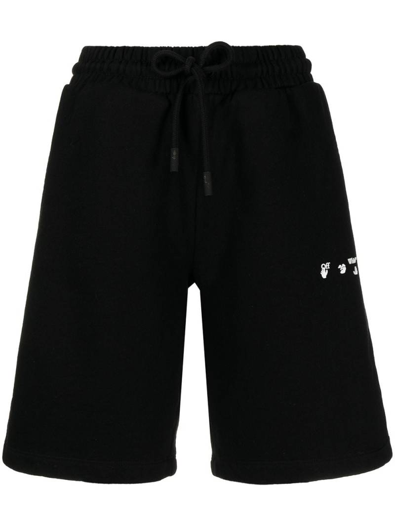 Off-White Swimming Man print track shorts - Black von Off-White