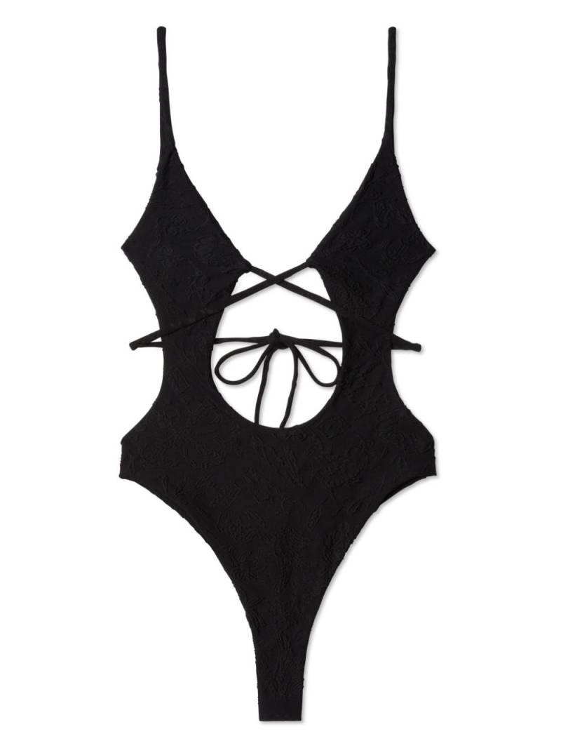 Off-White Tattoo jacquard swimsuit - Black von Off-White