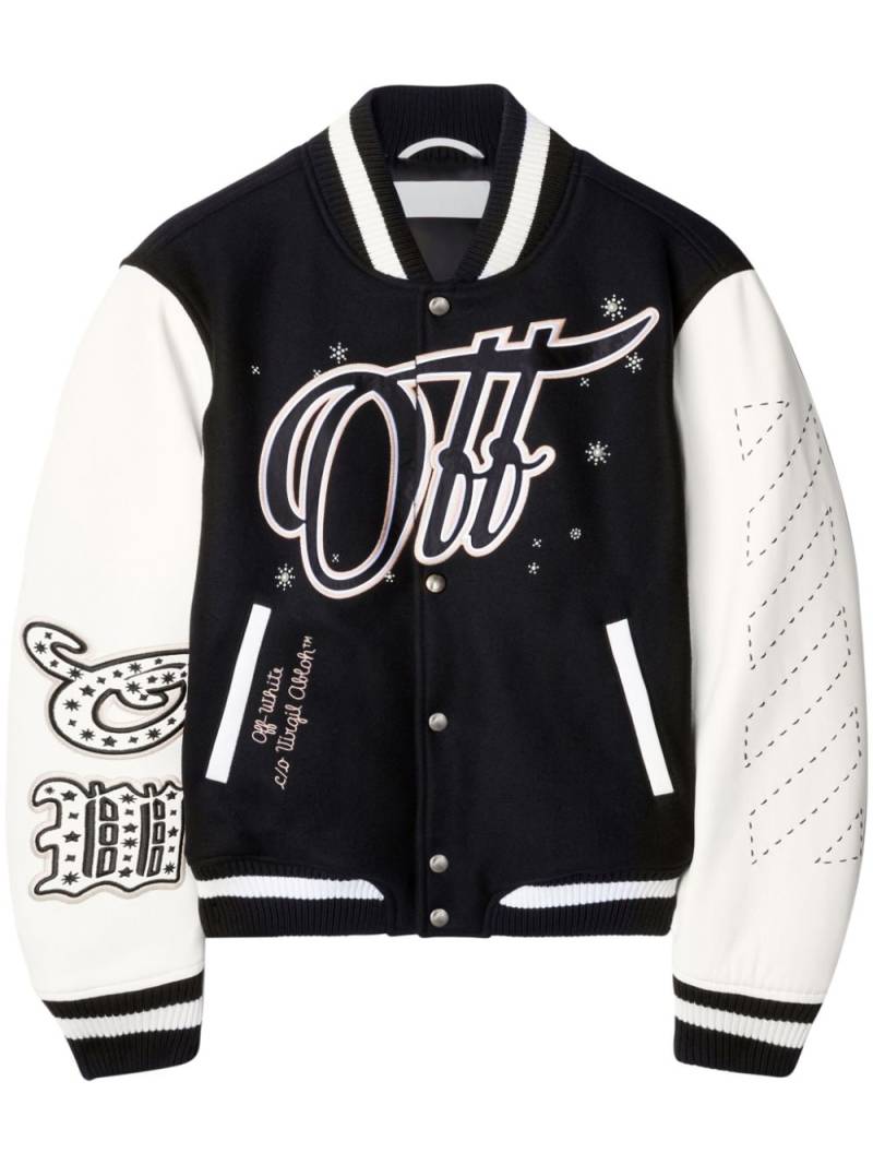 Off-White Wo Bling Stars varsity jacket - Black von Off-White