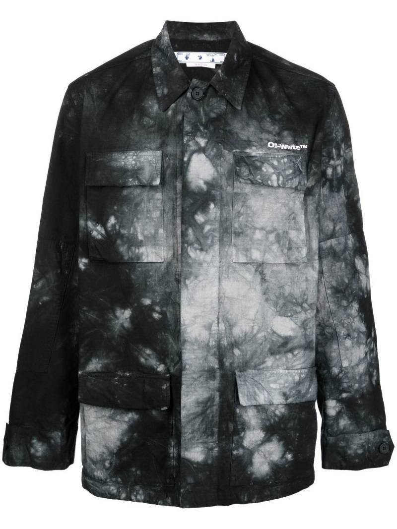 Off-White bleach-effect shirt-jacket - Grey von Off-White