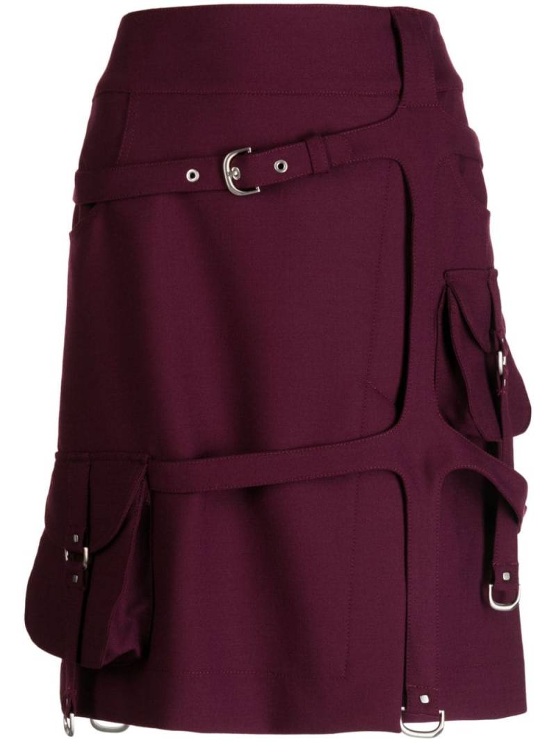 Off-White cargo buckle-strap midi skirt - Purple von Off-White