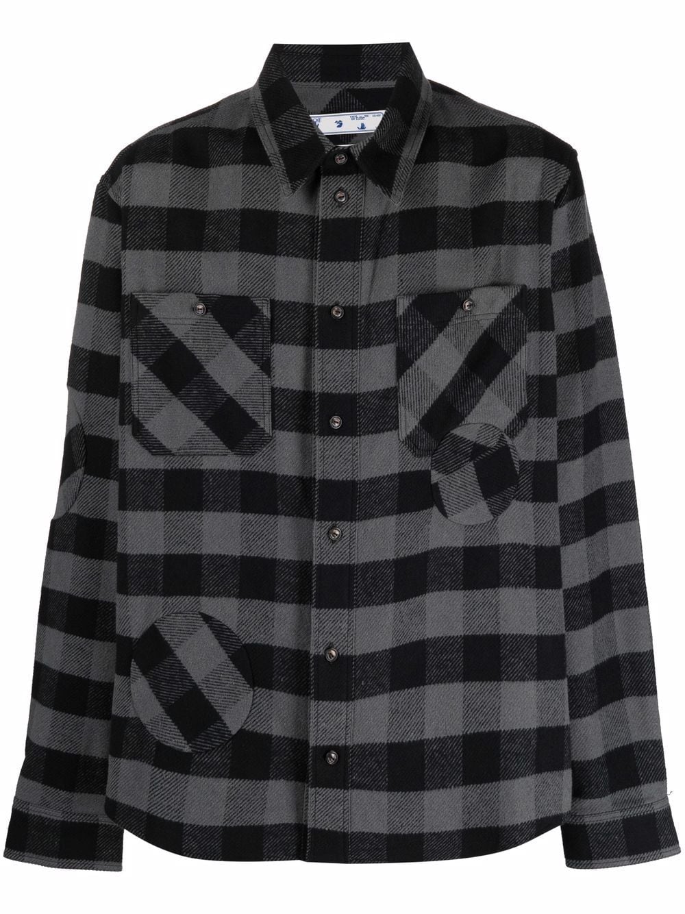 Off-White check patch-detail shirt - Black von Off-White