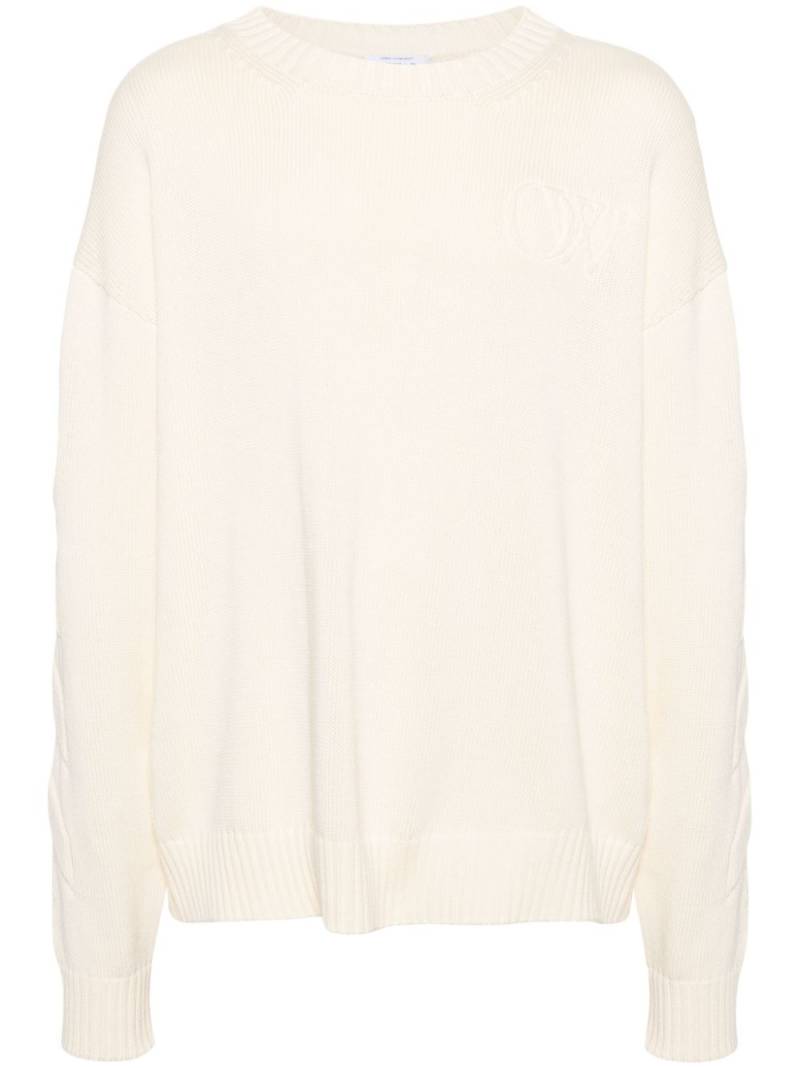 Off-White crew-neck diagonal-stripe jumper - Neutrals von Off-White