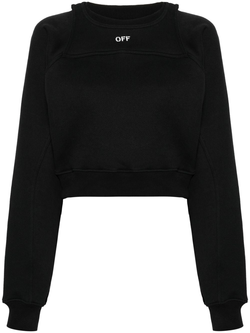 Off-White cropped layered sweatshirt - Black von Off-White