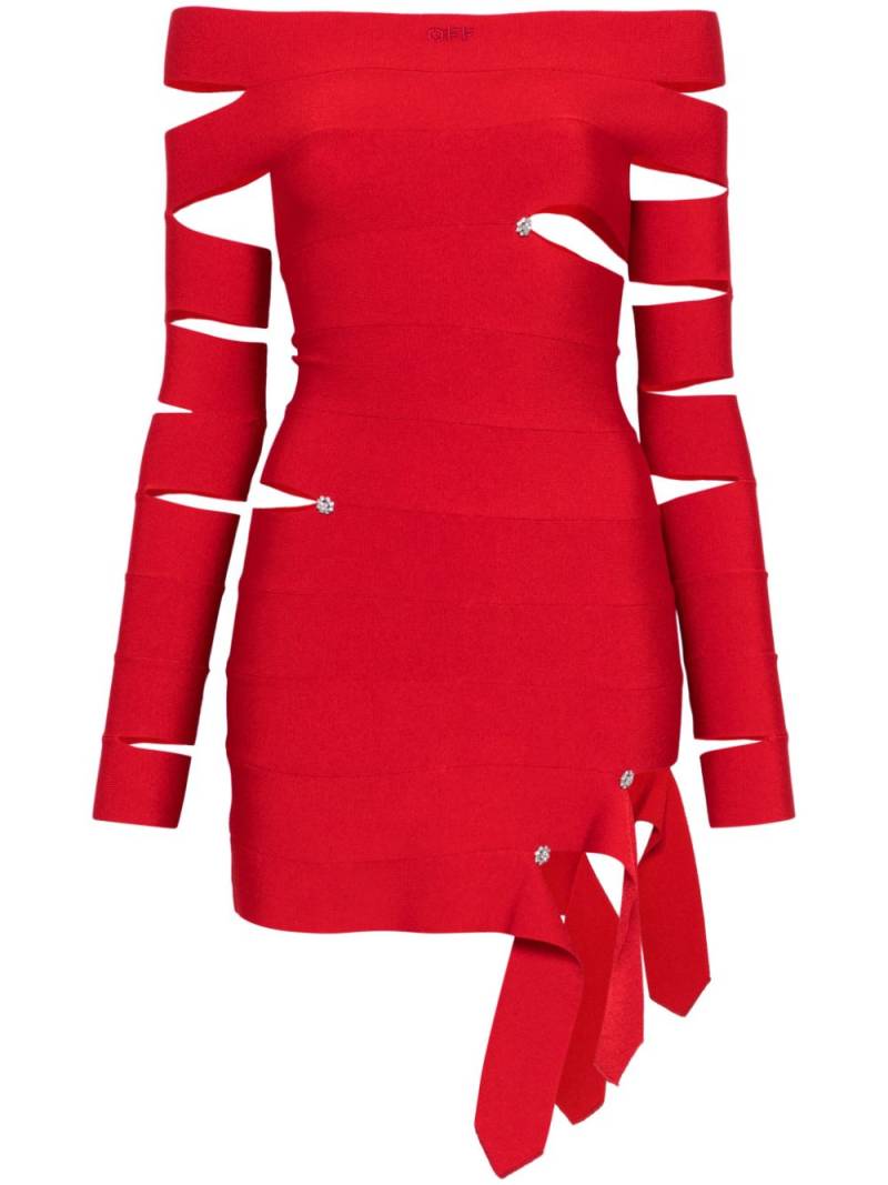 Off-White crystal-embellished mini dress - Red von Off-White