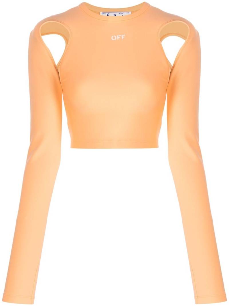 Off-White cut-out long-sleeve crop top - Orange von Off-White