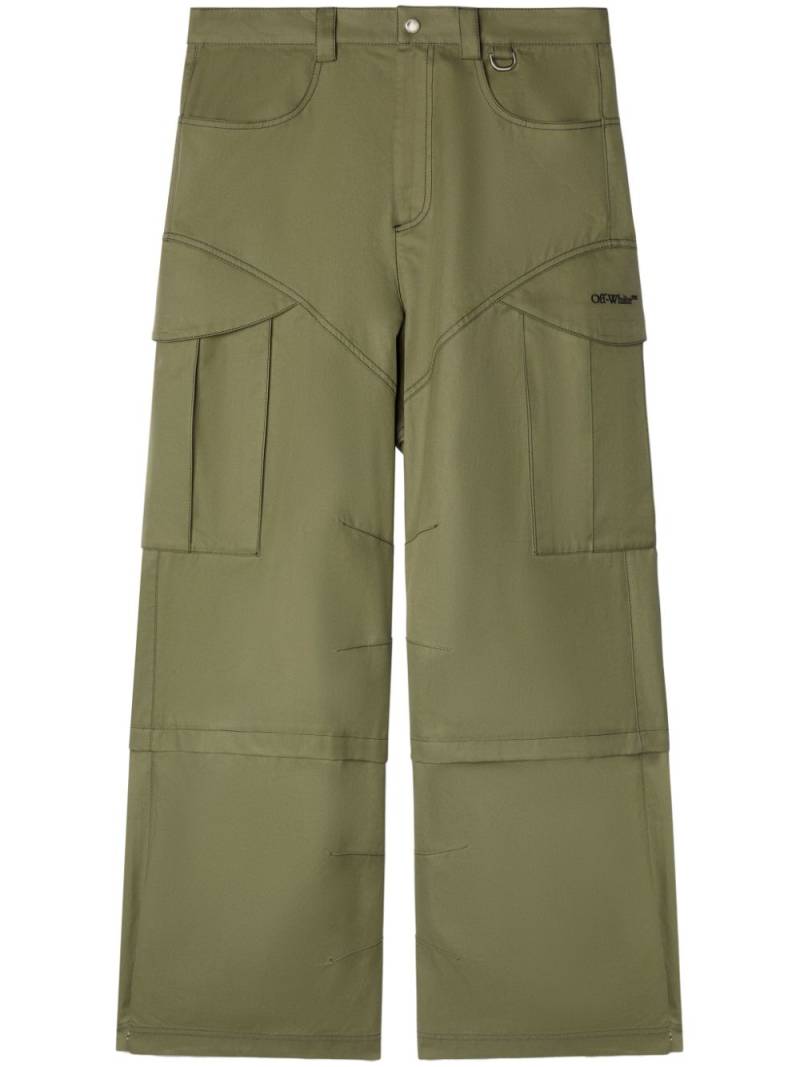 Off-White embroidered cargo straight trousers - Green von Off-White