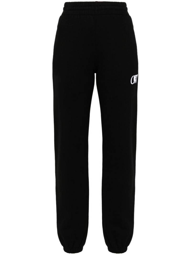 Off-White embroidered-logo cotton pants - Black von Off-White