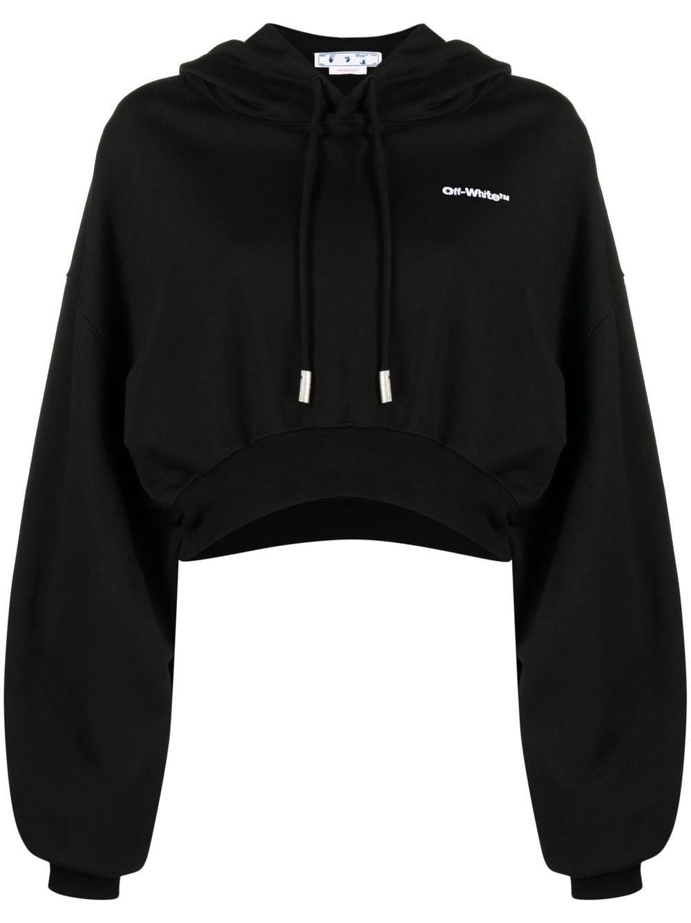 Off-White embroidered-logo cropped hoodie - Black von Off-White