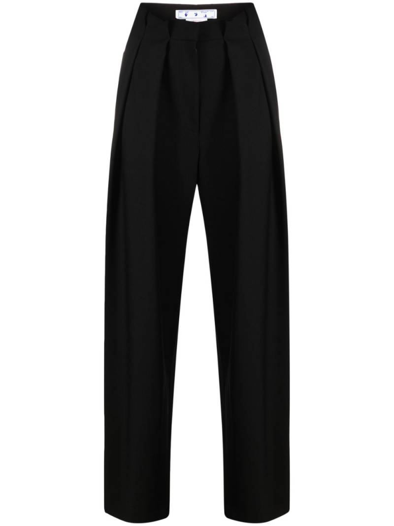 Off-White embroidered-logo tailored trousers - Black von Off-White