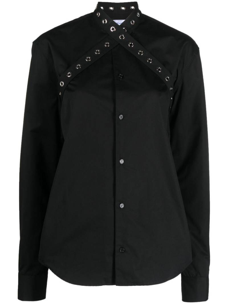 Off-White eyelet-strap cotton shirt - Black von Off-White