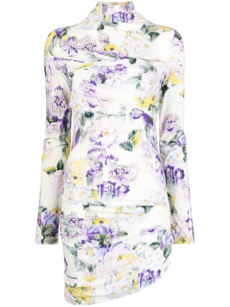 Off-White floral-print draped dress - Green von Off-White