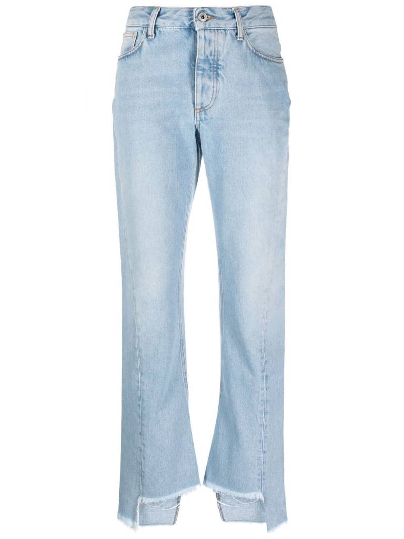 Off-White frayed-edge straight-leg jeans - Blue von Off-White