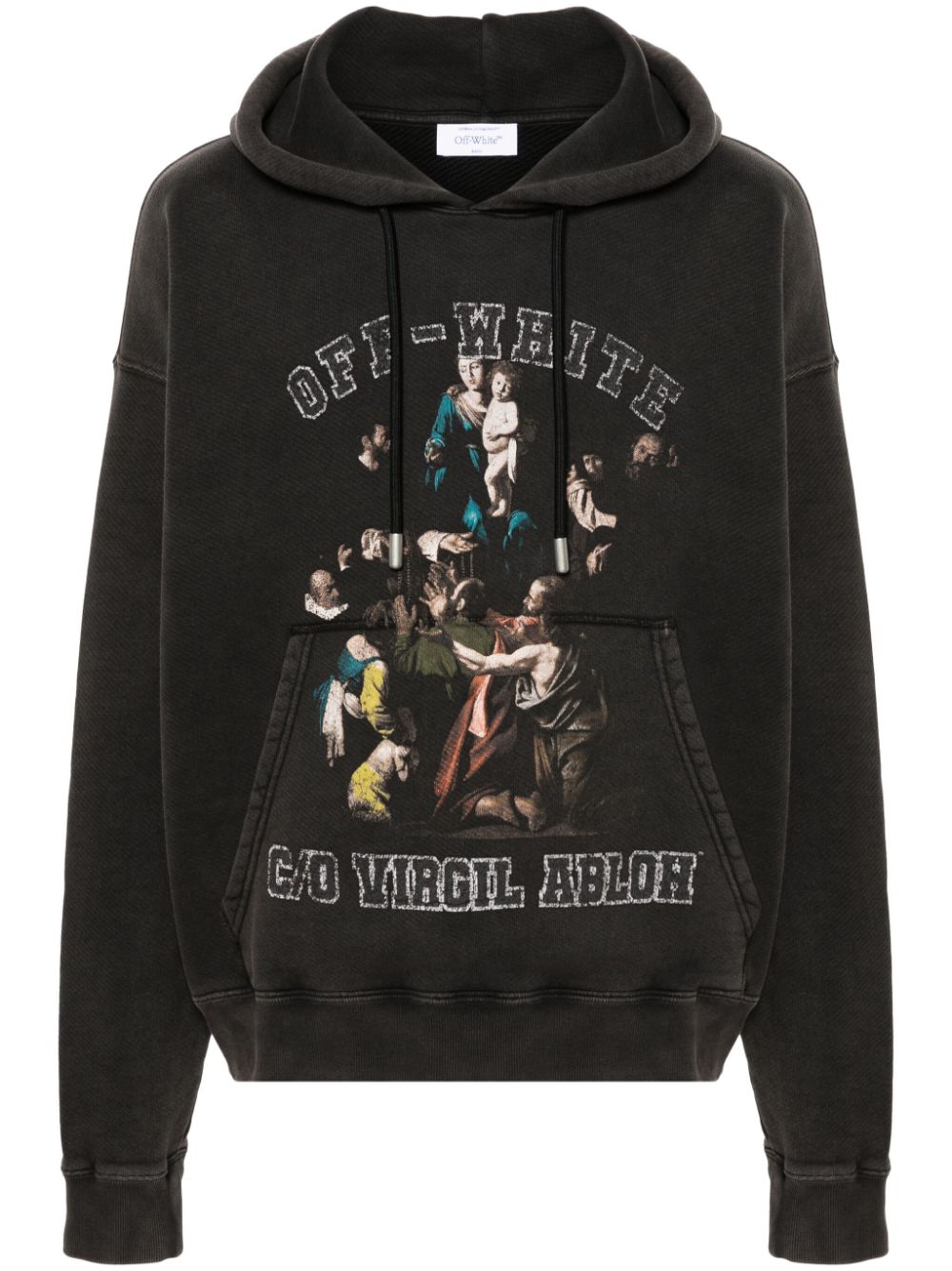 Off-White graphic-print cotton hoodie - Black von Off-White