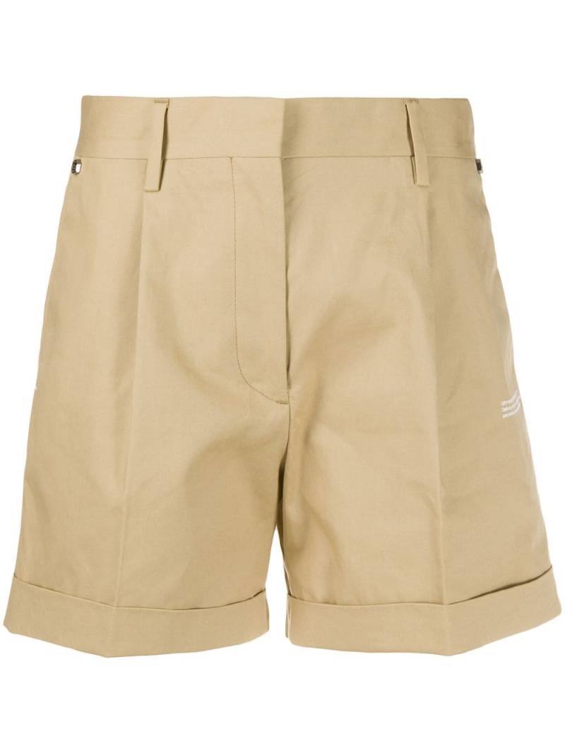 Off-White high waisted cotton shorts - Neutrals von Off-White